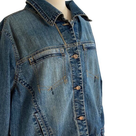 Vintage Cato Denim Jacket Womens 22 24 Blue Pockets Button Closure Jean Jacket - Picture 6 of 11